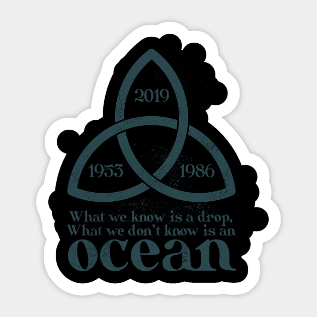 What we know is a drop what we don't know is an ocean Quote Sticker by Sacrilence